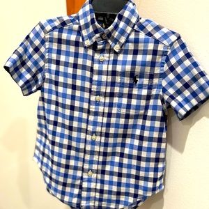 Ralph Lauren Plaid Performance Oxford Shirt size 2T. Great for summer!